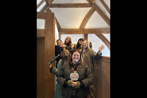 Staff from the Shakespeare's Globe with their School Travel Award trophy